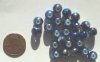 25 8mm Metallic Dark Blue with Pink Gold Stars